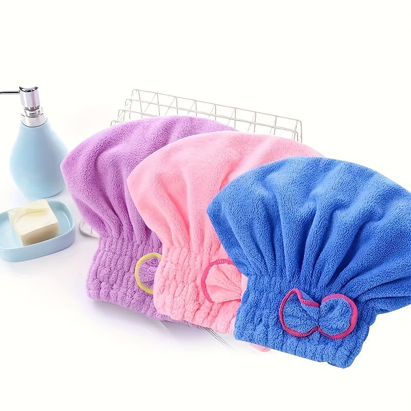 1 Pc Absorbent Coral Velvet Hair Drying Towel - Fast Drying Long Hair Turban Wrap For Women - Princess Shower Cap