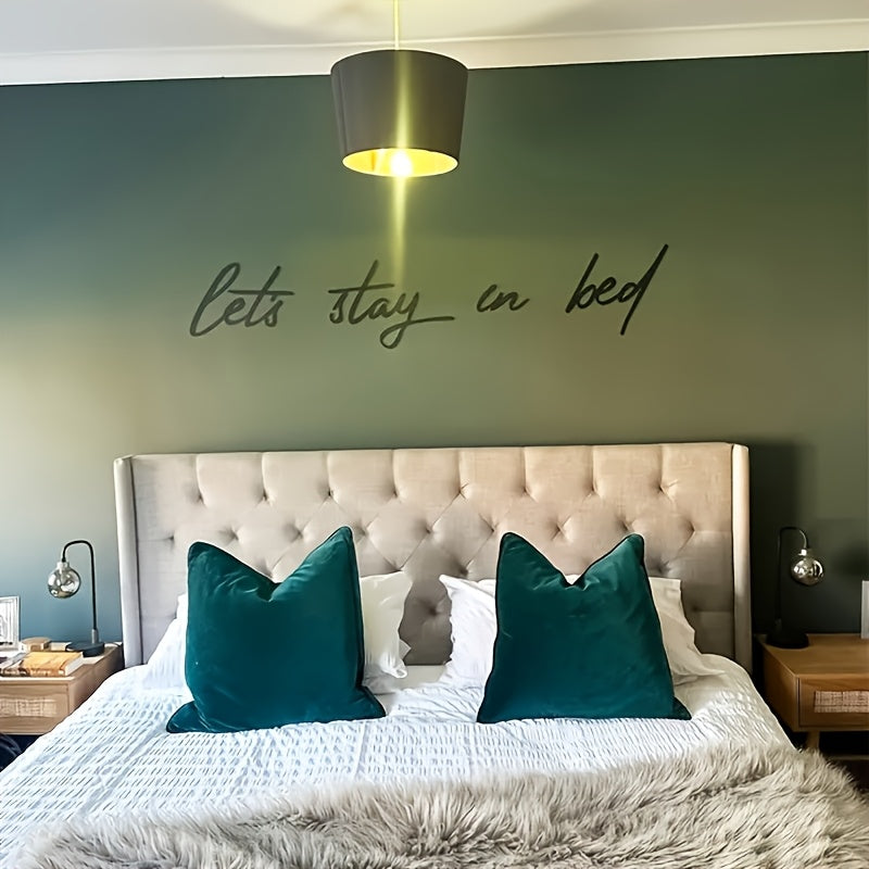"Let's Stay in Bed" Metal Wall Art Sculpture - Art Deco Inspired, Iron Home Decor, Perfect for Wedding Gift, Love Theme, Versatile Floor Mount, Ideal for Christmas, Thanksgiving, Valentine's Celebrations, Spring Festival Occa