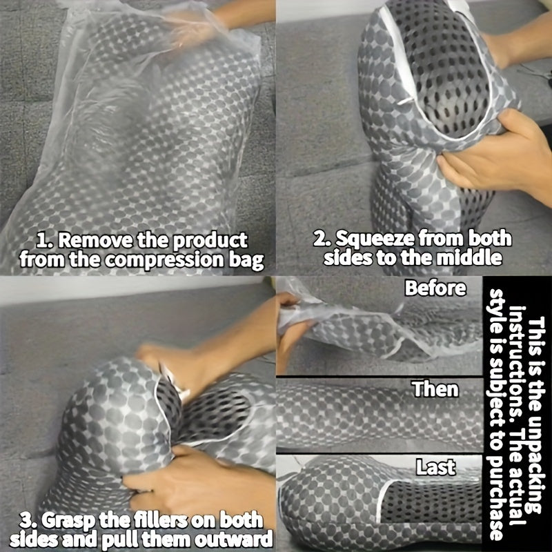 1pc Cold Bean Curd Pillow Supports Neck And Spine For Relaxing Sleep, Sleep Massage Pillow Core, Moisture Absorbing Breathable Household Bedding Pillow Suitable For Living Room, Bedroom, Home Decoration