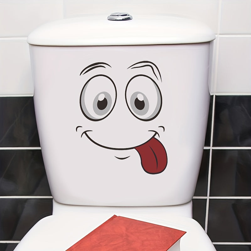 1pc Cheap Cartoon Toilet Sticker, Decoration Wall Sticker, Self-adhesive Bathroom Toilet Sticker, Interesting Item, Room Decor
