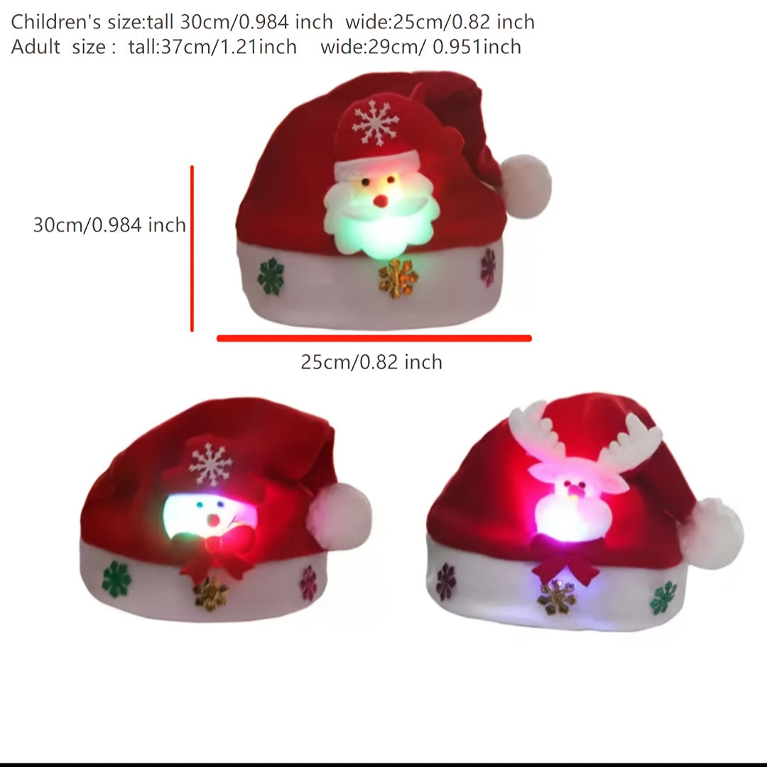 1pc Christmas Luminous Snowman Hat for Adults, Cartoon Christmas Hat, Party Decoration Gift
