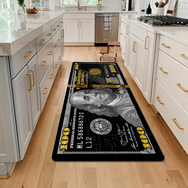 1pc Banknote Pattern Bathroom Non-slip Mat, Bathroom Floor Rug, Bathroom Door Mat, Bedroom Living Room Floor Carpet, Entry Way Mat For Bathroom Hallway Living Room Bedroom Balcony, Home Decoration