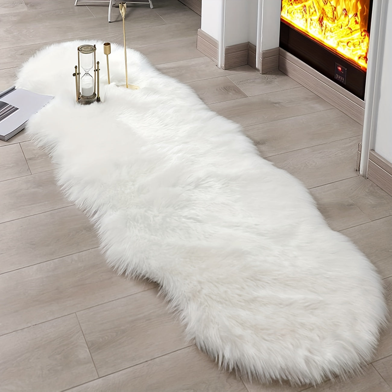 1pc Soft and Fluffy Sheepskin Carpet - Non-slip Artificial Fur Carpet for Bedroom, Living Room and Game Room - Washable and Durable - Very Suitable for Home Decoration and Dormitory