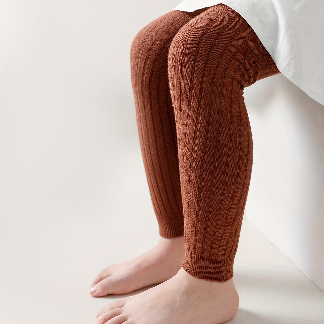 Soft Knit Toddler Girls Footless Leggings