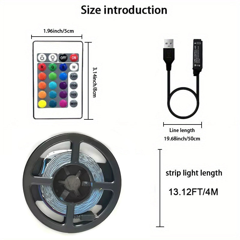 1 Set Of USB DIY Backlight TV Light Belt, LED Strip Lights, 3.28FT/9.84FT SMD 2835 LED Flexible Cabinet Light For Home Decoration