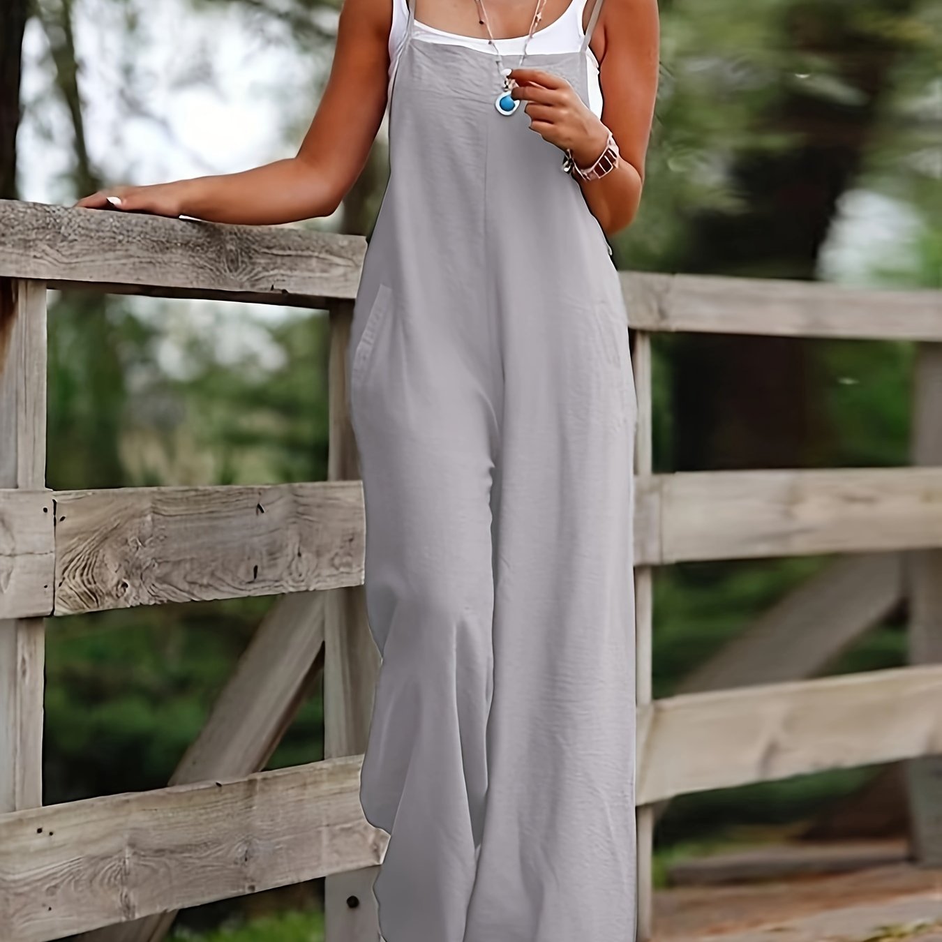 Solid Color Jumpsuit