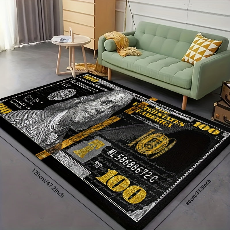1pc Banknote Pattern Bathroom Non-slip Mat, Bathroom Floor Rug, Bathroom Door Mat, Bedroom Living Room Floor Carpet, Entry Way Mat For Bathroom Hallway Living Room Bedroom Balcony, Home Decoration