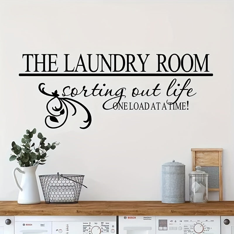 1pc Creative Wall Sticker, The Laundry Room, Self-Adhesive Wall Stickers, Laundry Room Bathroom Home Decoration Wall Stickers, Removable Stickers, Wall Decor Decals