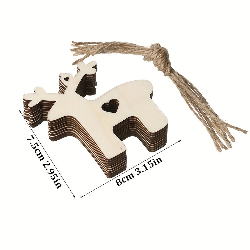 1 Pack, Christmas Pendant Household Decoration Supplies, Wooden Handicrafts, Creative Carving Wood Chips, Christmas Tree Decorations Gifts, Creative Small Gift, Holiday Accessory, Birthday Party Supplies, Birthday Gift, Art C