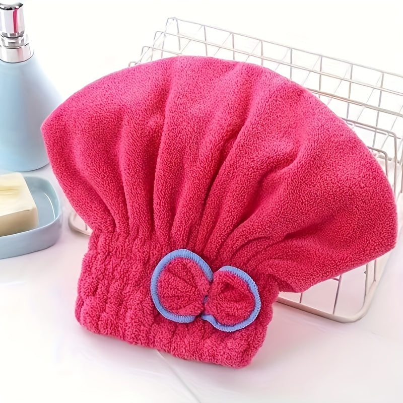 1 Pc Absorbent Coral Velvet Hair Drying Towel - Fast Drying Long Hair Turban Wrap For Women - Princess Shower Cap