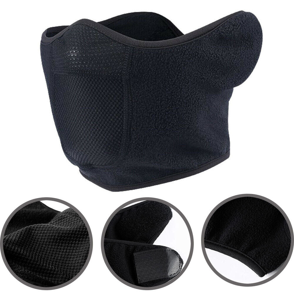 Stay Warm and Comfortable During Winter Activities with this Men's Half Face Mask with Earmuffs!