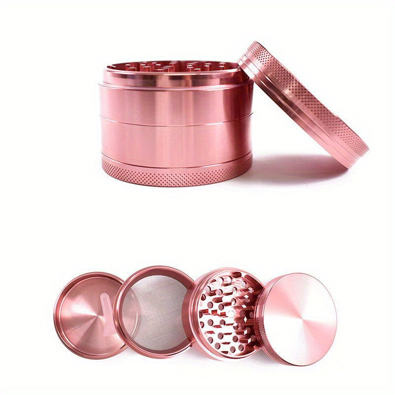 1pc 4-Layer Premium Aluminum Alloy Grinder - Effortless Spice Crushing, Herb Grinding, and Kitchen Prep - Durable, Easy-to-Clean, Compact Design, Perfect for Chrismas Gifts, Halloween Gifts, and Halloween Decoration