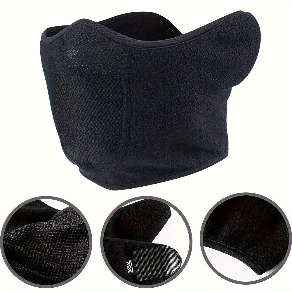 Stay Warm and Comfortable During Winter Activities with this Men's Half Face Mask with Earmuffs!