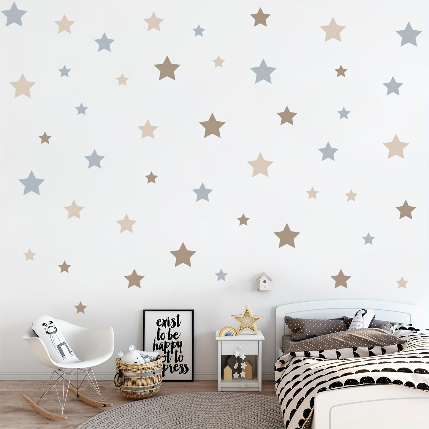 1 Set Creative Wall Sticker, Star Pattern Self-Adhesive Wall Stickers, Bedroom Entryway Living Room Porch Home Decoration Wall Stickers, Removable Stickers, Wall Decor Decals