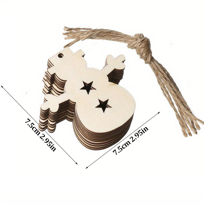 1 Pack, Christmas Pendant Household Decoration Supplies, Wooden Handicrafts, Creative Carving Wood Chips, Christmas Tree Decorations Gifts, Creative Small Gift, Holiday Accessory, Birthday Party Supplies, Birthday Gift, Art C