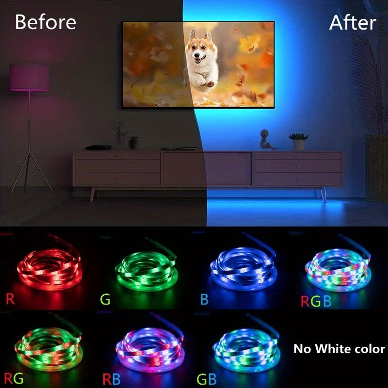 1 Set Of USB DIY Backlight TV Light Belt, LED Strip Lights, 3.28FT/9.84FT SMD 2835 LED Flexible Cabinet Light For Home Decoration