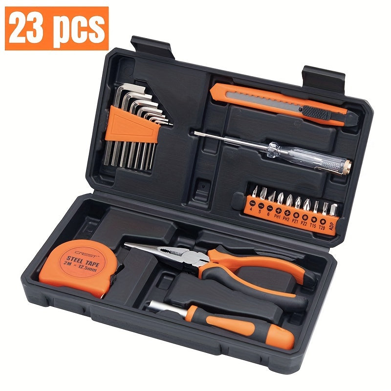 15pcs/23pcs Repair Tools, Manual Toolbox Tools, DIY Toolbox Tools, H4001A Hardware Toolbox Tools Are Durable And Very For Daily Home Decoration