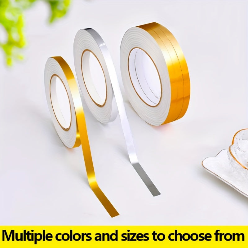 1 Roll Black Brushed Golden Silvery Floor Edging Waterproof Seam Wall Stickers, Wall Gap Ceiling Home Decoration, Self-Adhesive Tile Tape