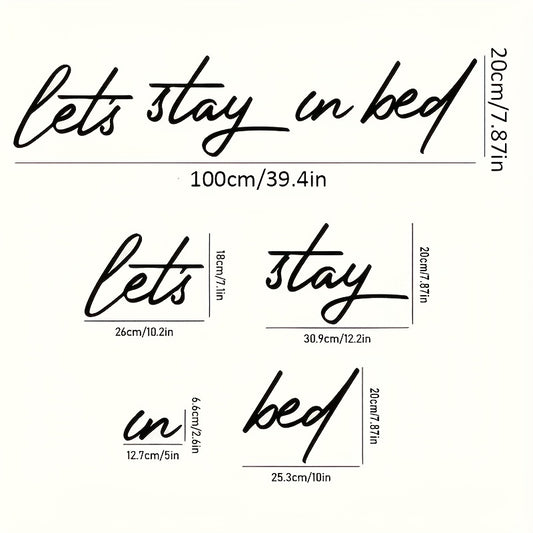 Autocollant murale en métal « Restons au lit » - Inspirée de l'Art déco, décoration d'intérieur en fer, parfaite pour un cadeau de mariage, thème de l'amour, idéale pour les chambres