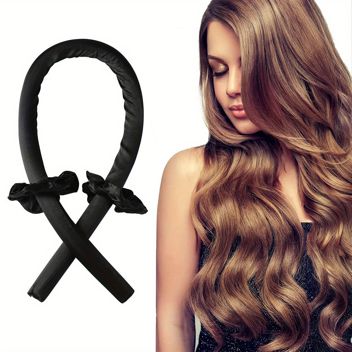 3pcs/Set Bandeau de tige de curling sans chaleur avec liers à cheveux - DIY Lazy Ribbon Hair