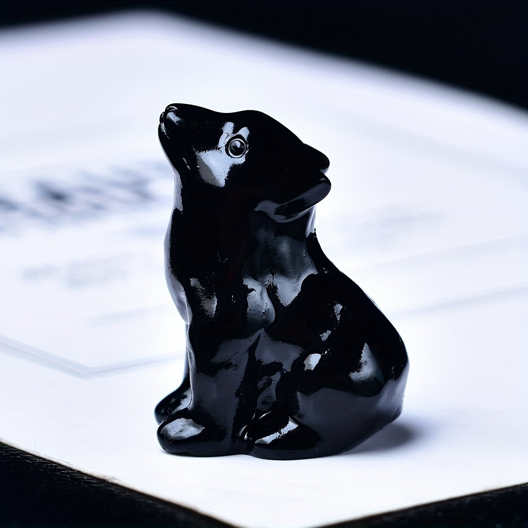1pc 3. 5cm/1. 38in Crystal Carving Wolf, Pocket Decoration, Bare Stone, Home Decoration