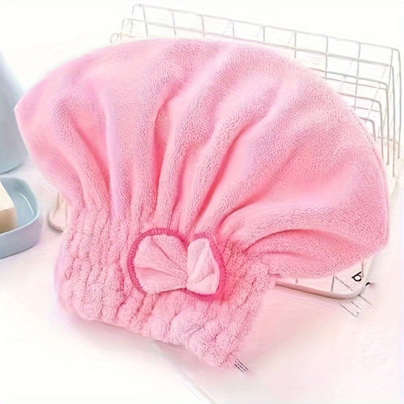 1 Pc Absorbent Coral Velvet Hair Drying Towel - Fast Drying Long Hair Turban Wrap For Women - Princess Shower Cap