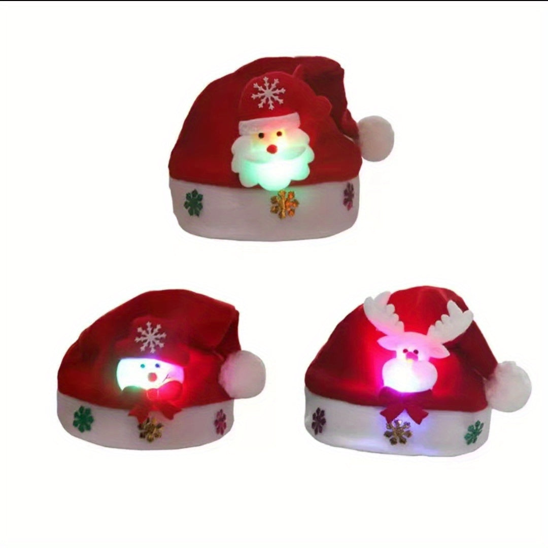 1pc Christmas Luminous Snowman Hat for Adults, Cartoon Christmas Hat, Party Decoration Gift