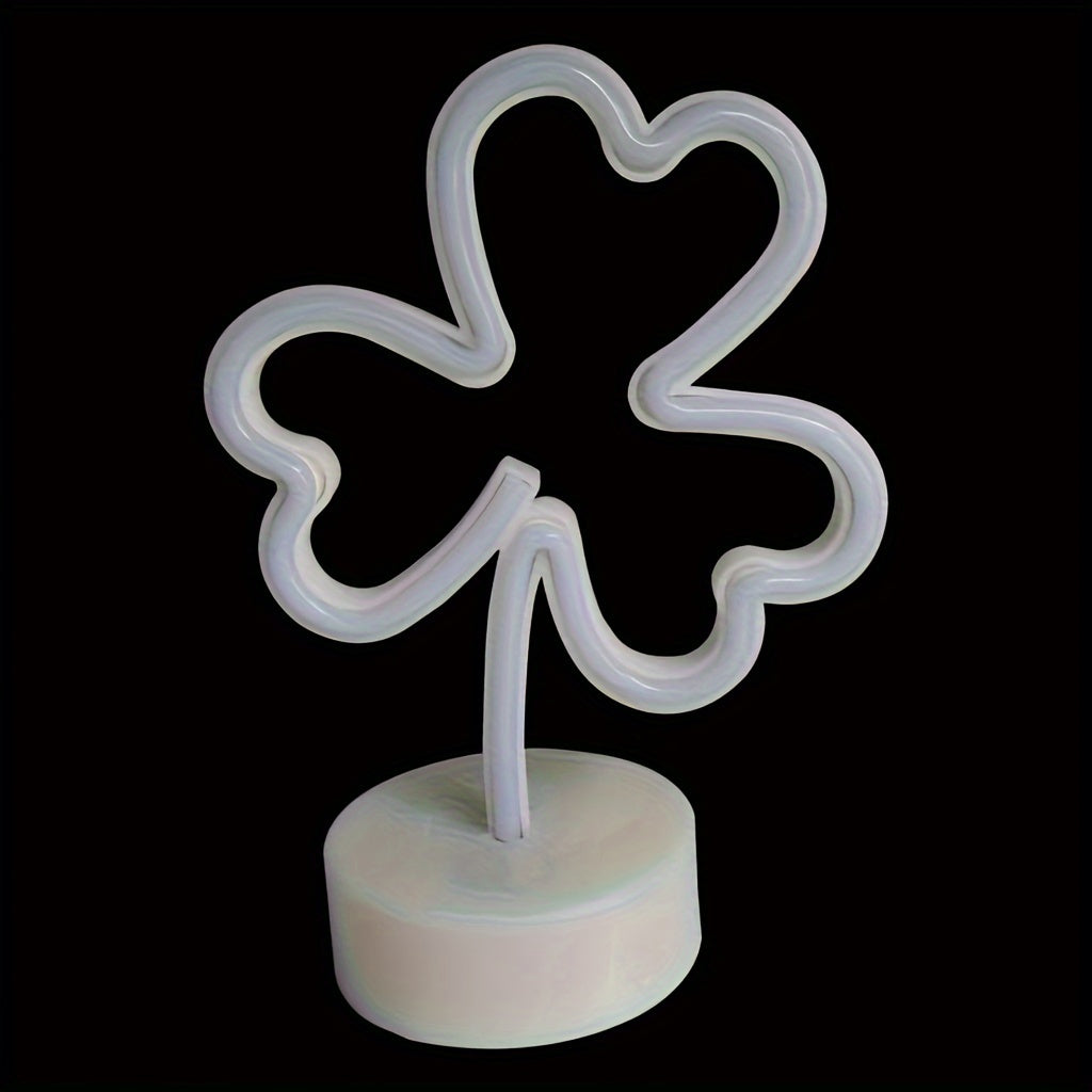 1pc Art Deco Green LED Clover Neon Light, USB & Battery Powered Plastic Indoor String Light with Switch Control, Ideal for St. Patrick'S Day, Universal Occasions & Spring Holiday Decorations