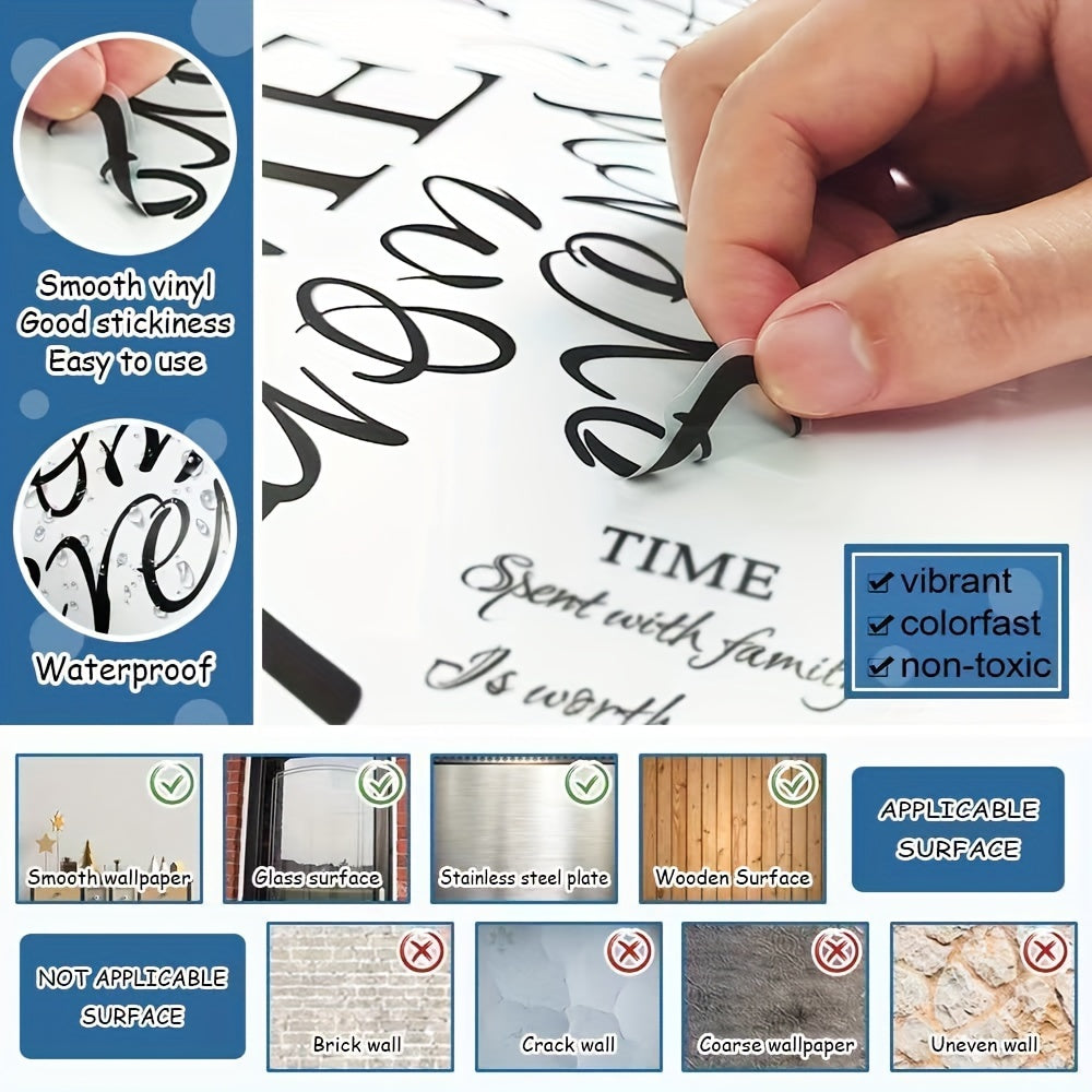1pc Creative Vinyl Wall Sticker - Inspirational Quotes Print, Self-Adhesive - For Bedroom, Entryway, Living Room, Porch - Home Decoration - Perfect Gift for Housewarming