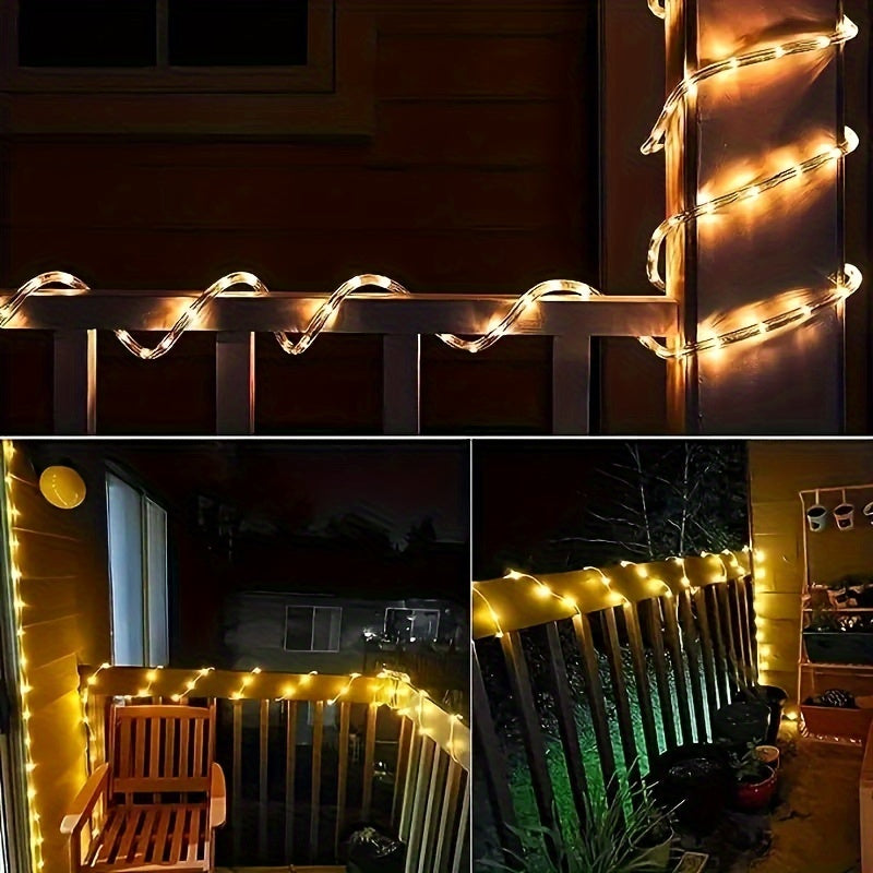 1 Pack Solar Tube String Lights, 8 Modes Outdoor LED Copper Wire Lights, For Garden Decor Lamp, Outdoor LED Copper Fairy String Tube Lights For Party Garden Yard Home Wedding Christmas Halloween Holiday Decoration Lighting