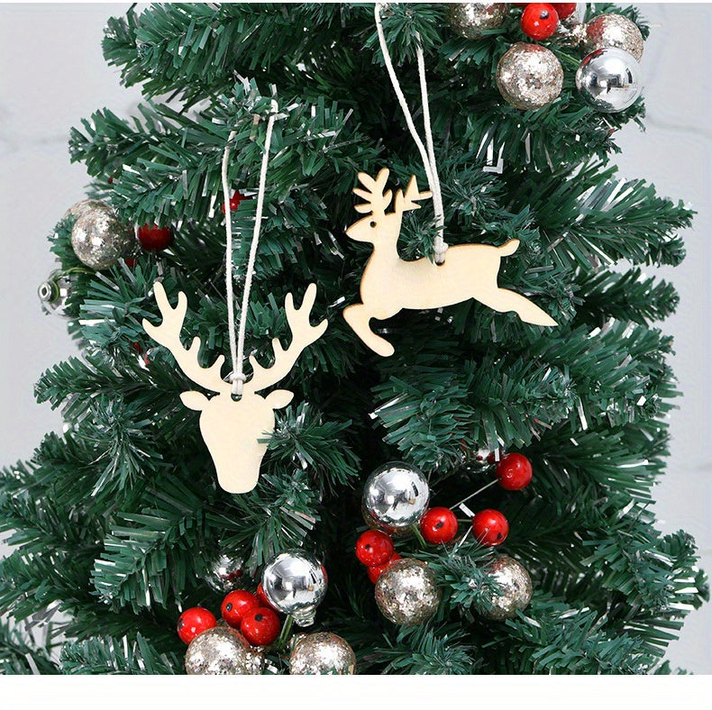 1 Pack, Christmas Pendant Household Decoration Supplies, Wooden Handicrafts, Creative Carving Wood Chips, Christmas Tree Decorations Gifts, Creative Small Gift, Holiday Accessory, Birthday Party Supplies, Birthday Gift, Art C