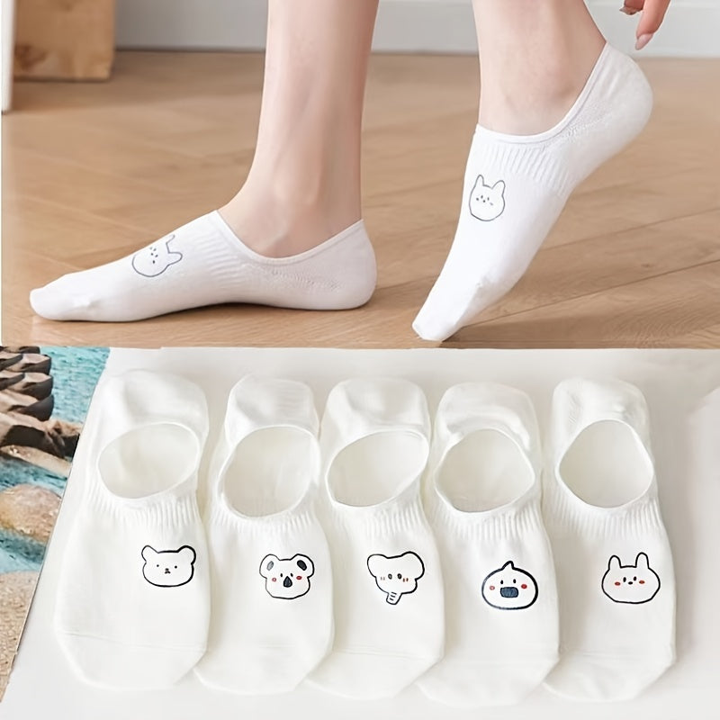 10 Pairs Ultra-Soft Womens Short Socks - Adorable Cartoon Prints, Lightweight & Breathable Low Cut Ankle Socks - Assorted Styles for Everyday Fashion