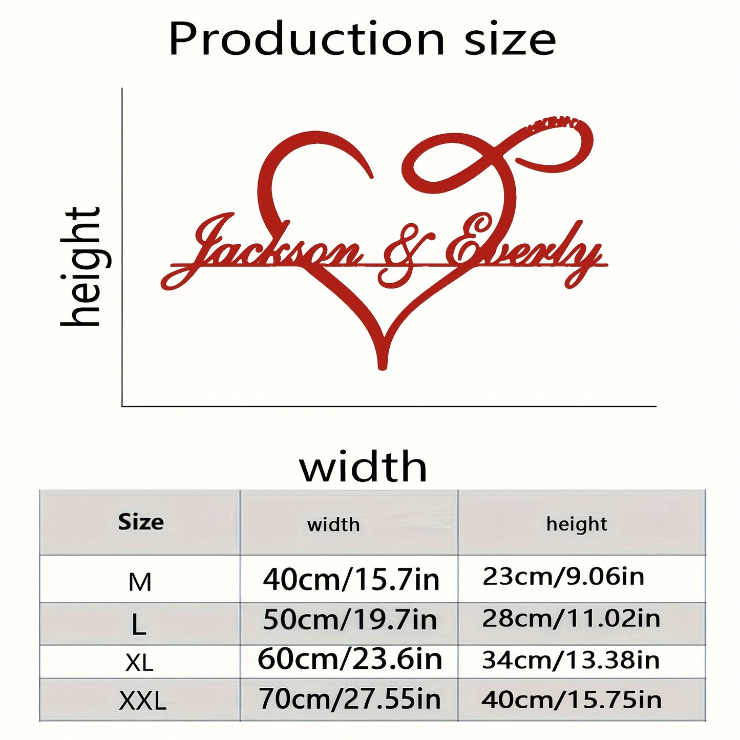 1pc Customizable Art Deco Metal Sign, Personalized Heart Silhouette Wall Art with Signature & Surname, Matte Finish Love Themed Decor for Home, Kitchen, Restaurant, Outdoor Garden, Reusable Pre-pasted Metal Hollow Cutout Craf