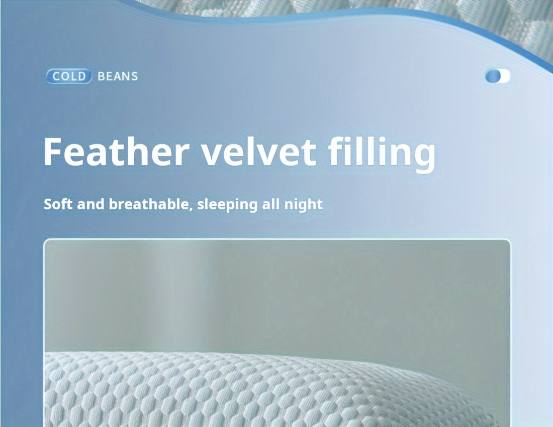 1pc Cold Bean Curd Pillow Supports Neck And Spine For Relaxing Sleep, Sleep Massage Pillow Core, Moisture Absorbing Breathable Household Bedding Pillow Suitable For Living Room, Bedroom, Home Decoration