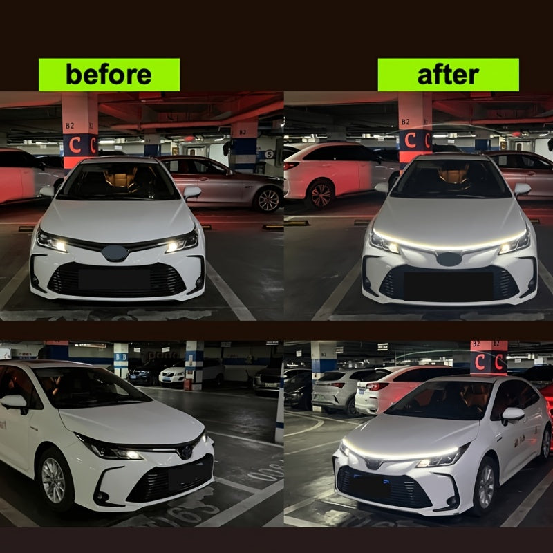 Start-Scan Car LED Hood Light - 12V, Universal, No Battery Needed, High-Intensity LED for Motor Vehicles, Ideal for Starting Engines, Engine Start Light|Modern Car Accessory|Durable Construction, Car Light Accessories