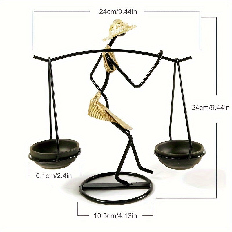 1pc Creative Iron Candle Holder, Candlelight Dinner Romantic Decoration, Table Setting Home Decoration, Interior Decoration, Candle Holder Ornament, New Iron Candle Holder