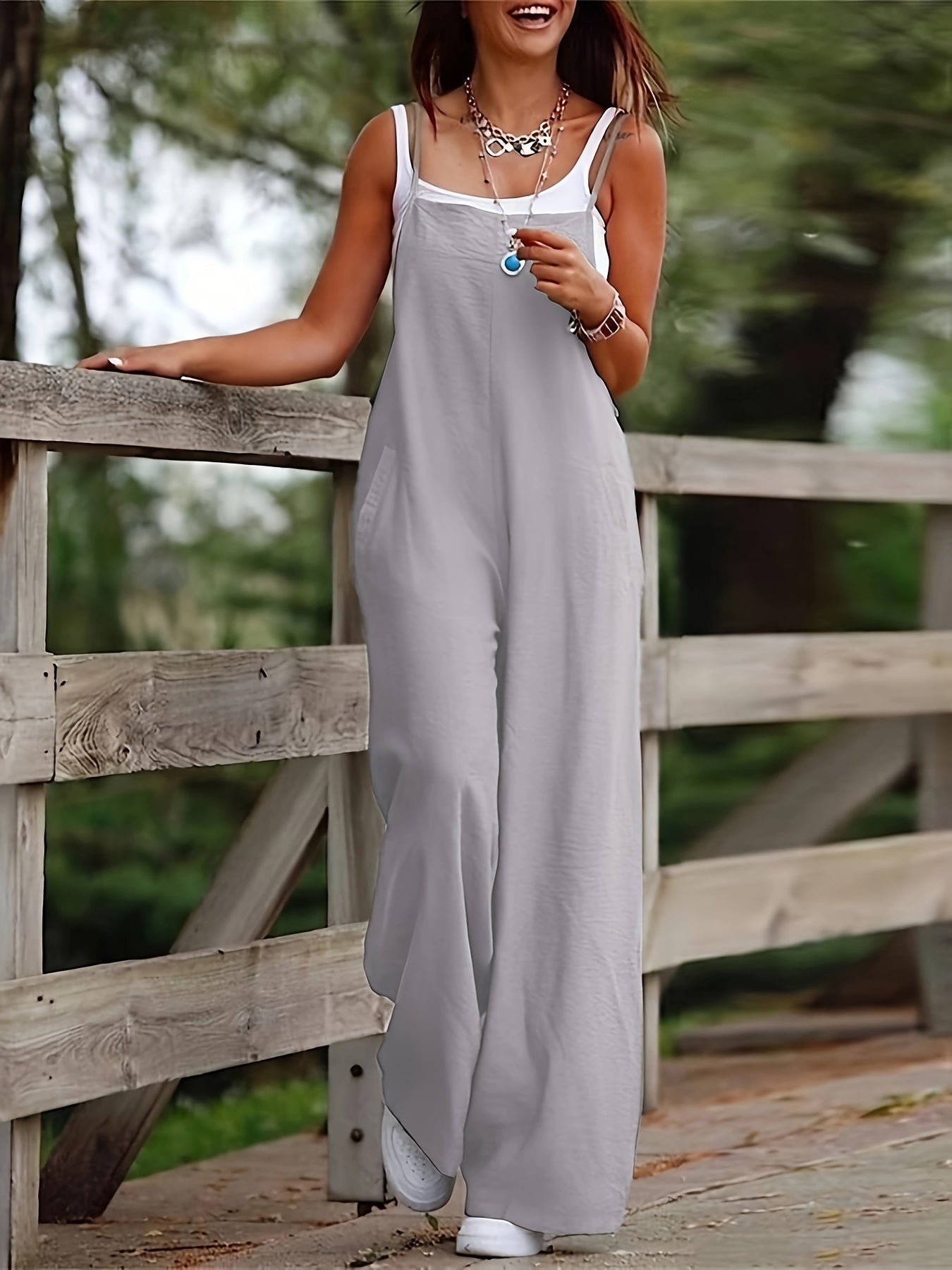 Solid Color Jumpsuit