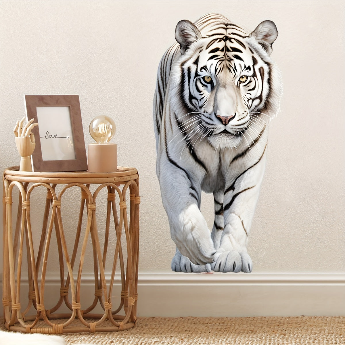 1pc Creative Wall Sticker, Simulation Tiger Animal Pattern Self-Adhesive Wall Stickers, Bedroom Entryway Living Room Porch Home Decoration Wall Stickers, Wall Decor Decals