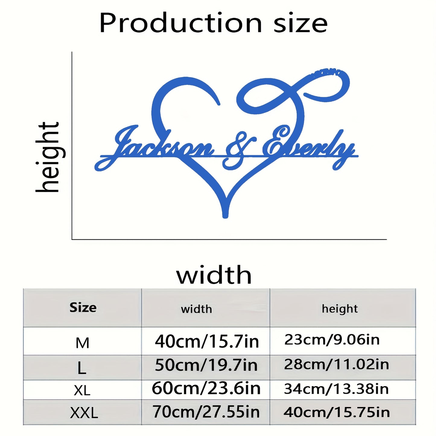 1pc Customizable Art Deco Metal Sign, Personalized Heart Silhouette Wall Art with Signature & Surname, Matte Finish Love Themed Decor for Home, Kitchen, Restaurant, Outdoor Garden, Reusable Pre-pasted Metal Hollow Cutout Craf