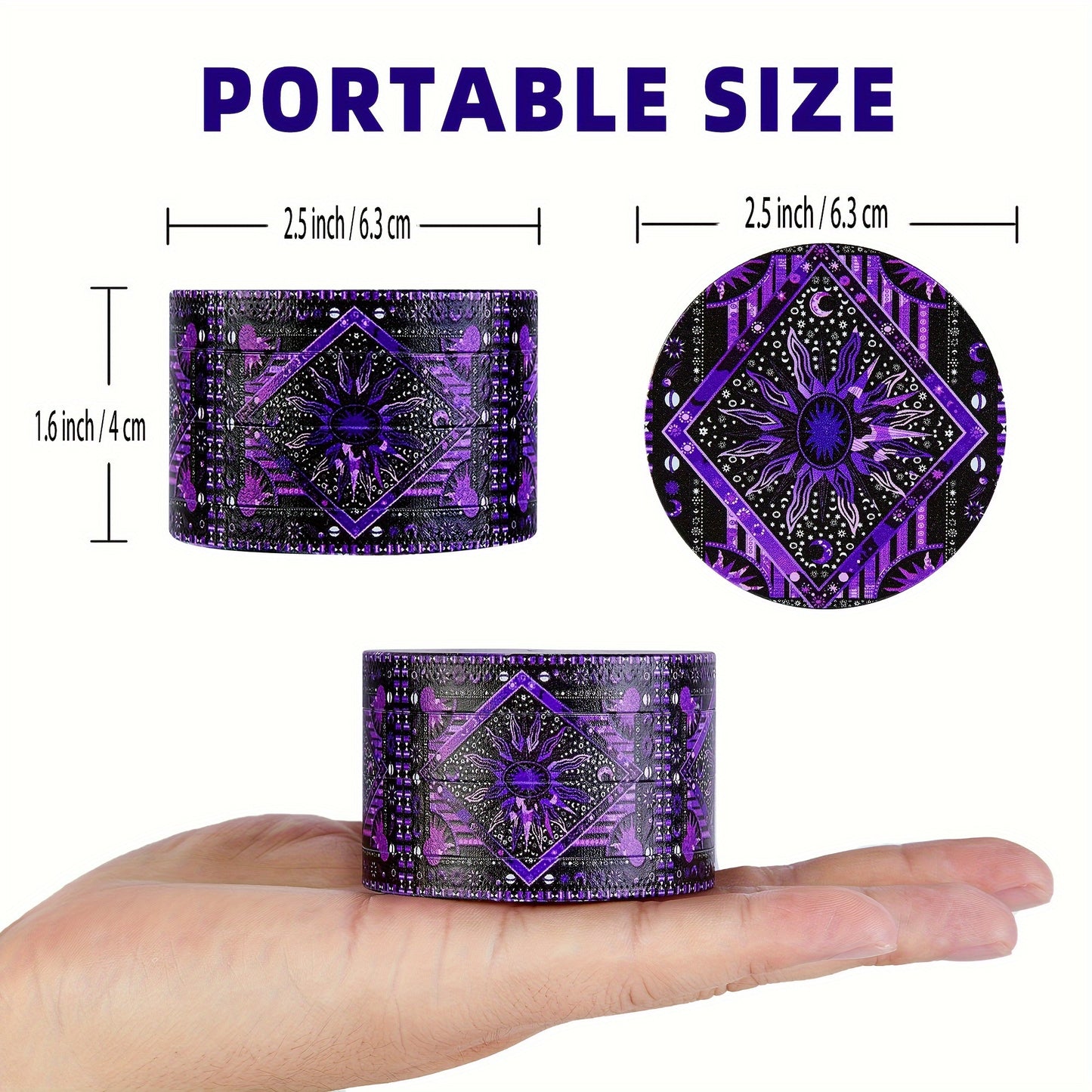 1pc 2.5 Inch Zinc Alloy 4-layer Grinder, Creative Pattern Metal Spice Grinder, Herb Crusher, Grinding Machine, Kitchen Supplies, Chrismas Gifts, Halloween Gifts, Halloween Decoration