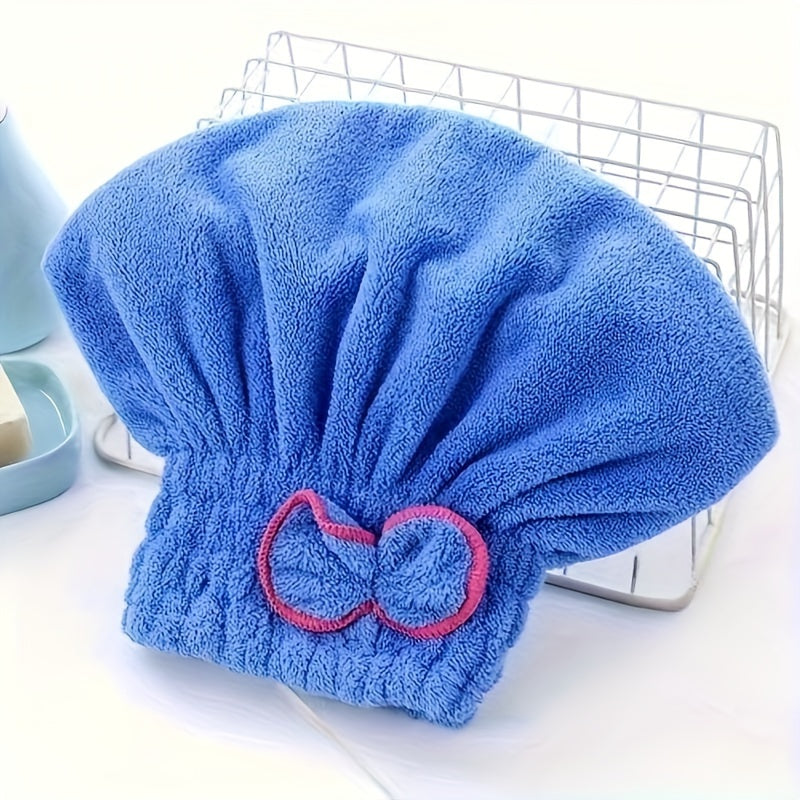 1 Pc Absorbent Coral Velvet Hair Drying Towel - Fast Drying Long Hair Turban Wrap For Women - Princess Shower Cap