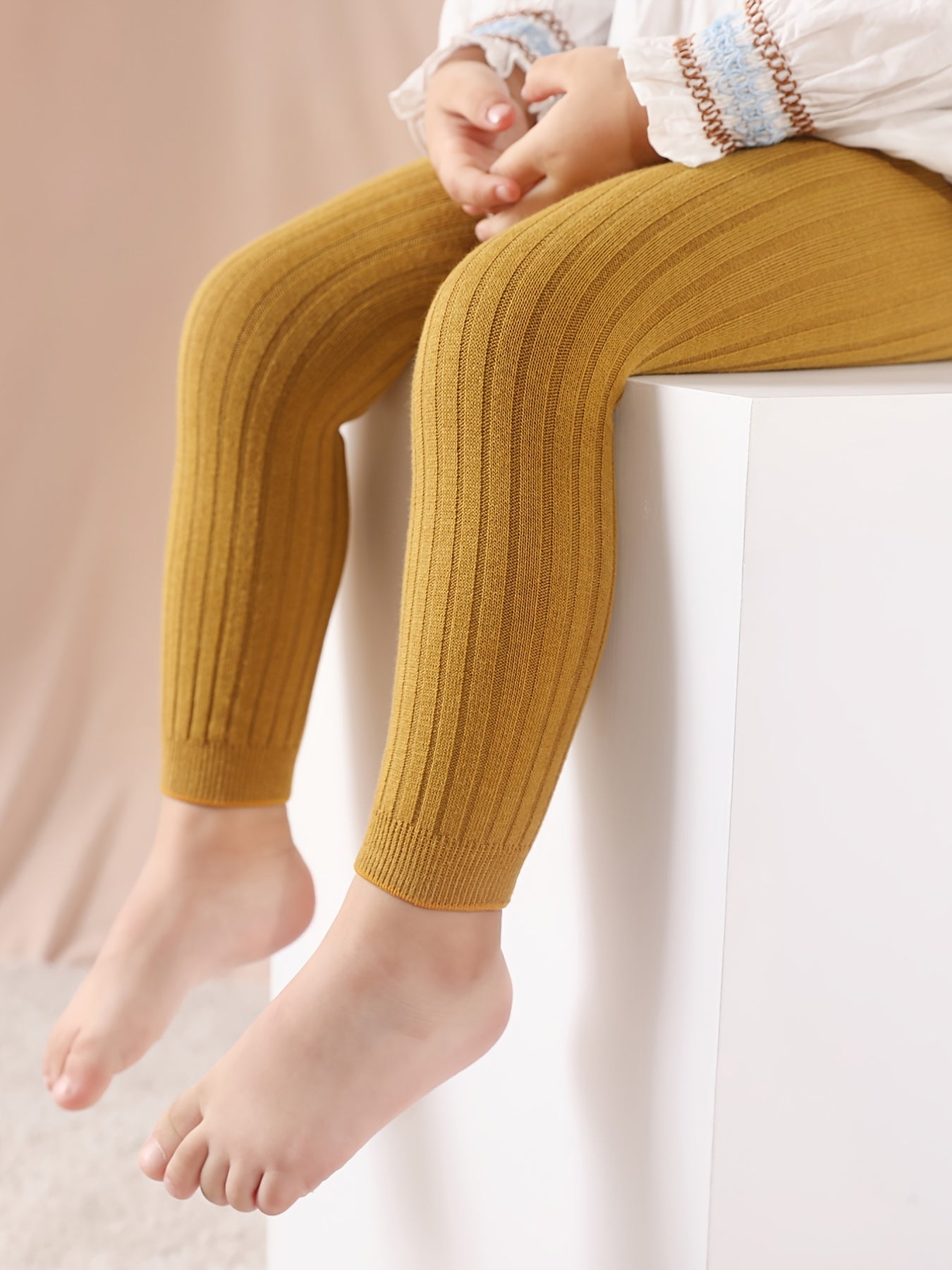 Soft Knit Toddler Girls Footless Leggings
