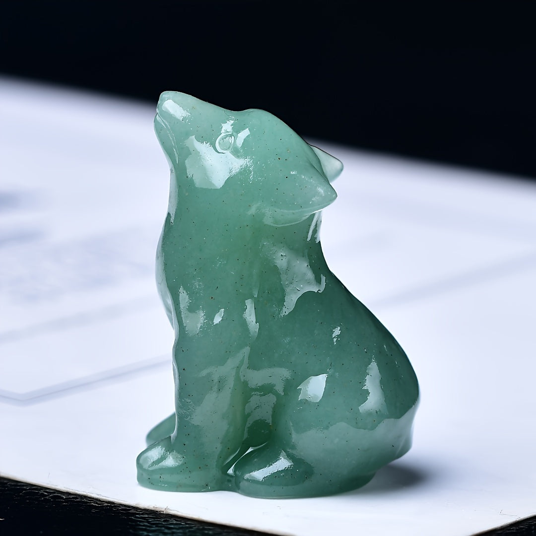 1pc 3. 5cm/1. 38in Crystal Carving Wolf, Pocket Decoration, Bare Stone, Home Decoration