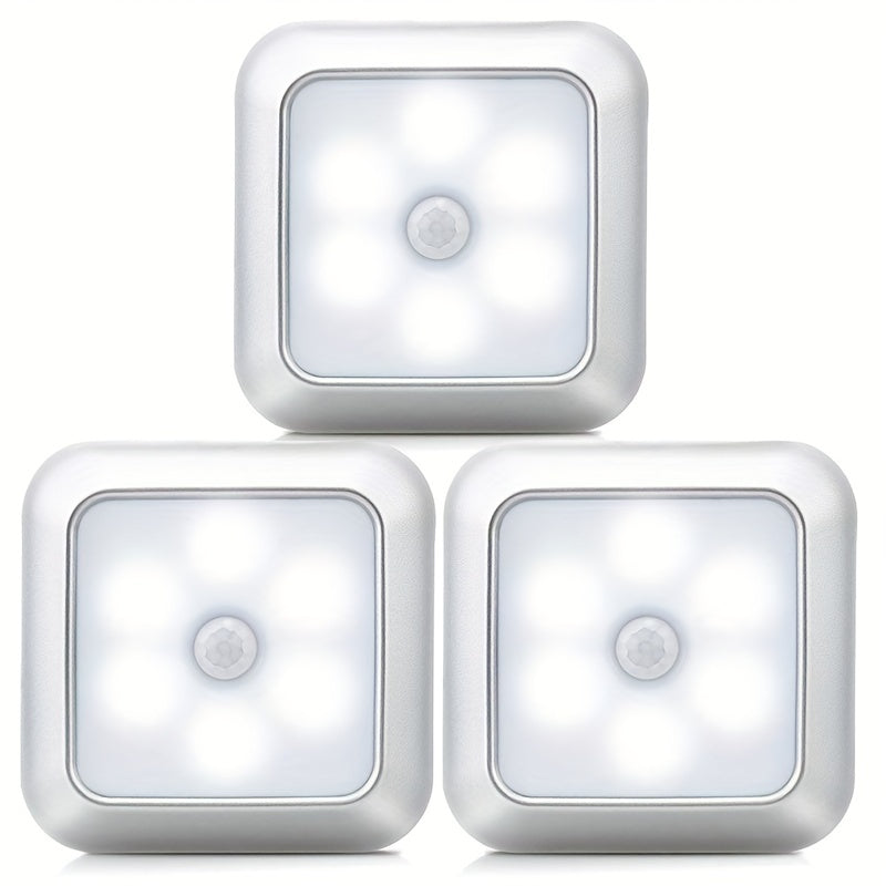 1pc 6LED Motion Sensor Night Light LED Wall Lamp Closet Cabinet Stair Wireless for Ladder Bedroom Corridor Staircase Indoor Decoration
