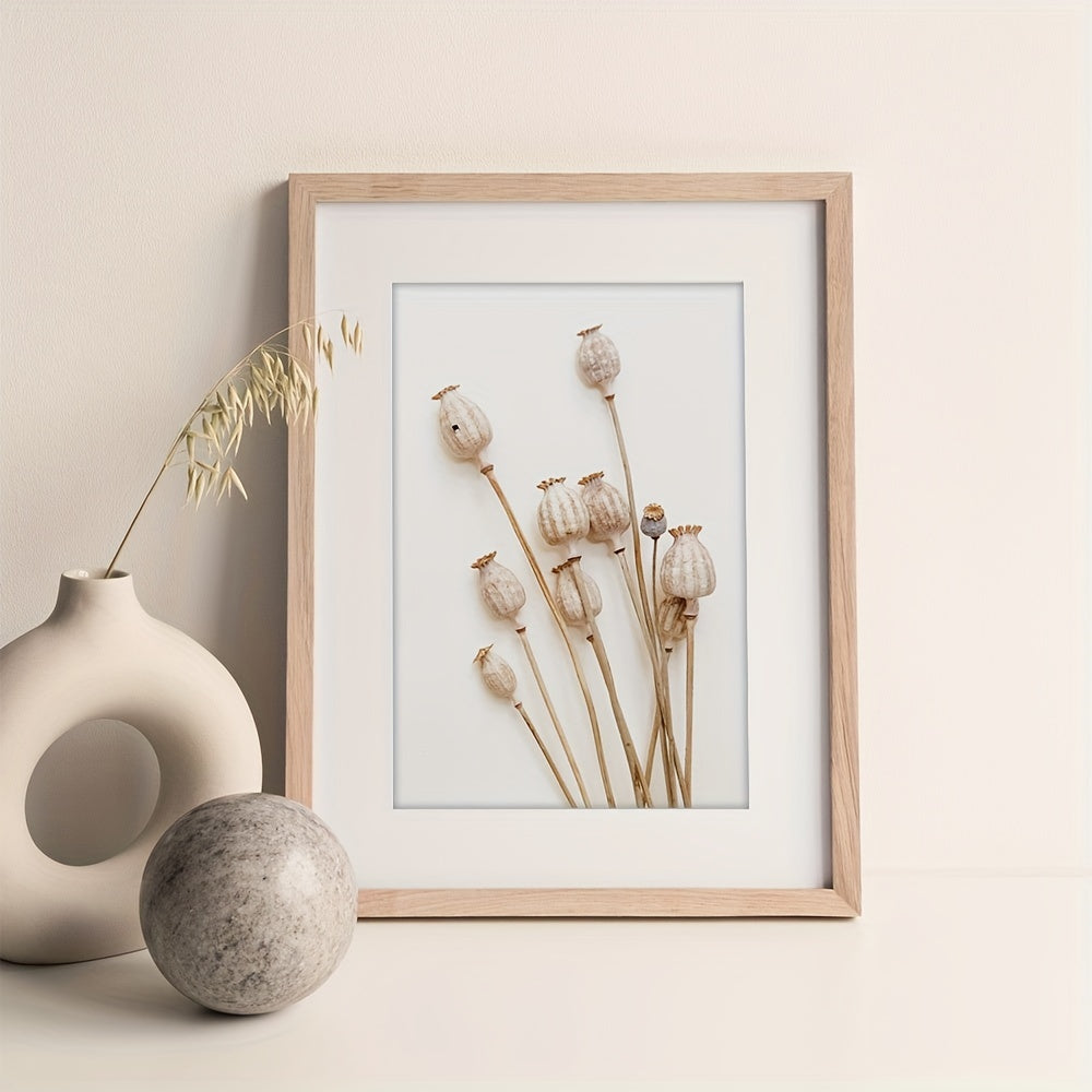 6pcs Unframed Beige Canvas Painting Set, Pampas Grass Painting Poster, Dried Grass Wall Art Painting, Reed Wall Paintings, Leaf Wall Art, Fan Blades Print Pictures, Herbarium Art Prints, Nordic Wall Posters, Home Decoration