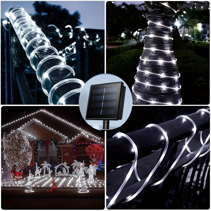 1 Pack Solar Tube String Lights, 8 Modes Outdoor LED Copper Wire Lights, For Garden Decor Lamp, Outdoor LED Copper Fairy String Tube Lights For Party Garden Yard Home Wedding Christmas Halloween Holiday Decoration Lighting