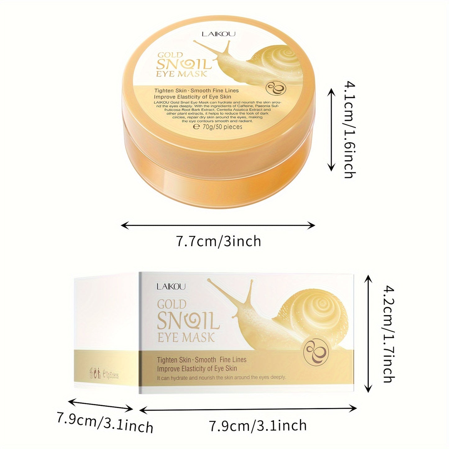 1 Box Snail Eye Mask, Eye Patch, Under Eye Patches For Puffy Eyes, Eye Masks For Dark Circles And Moisturizing
