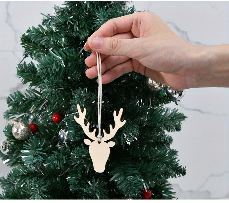 1 Pack, Christmas Pendant Household Decoration Supplies, Wooden Handicrafts, Creative Carving Wood Chips, Christmas Tree Decorations Gifts, Creative Small Gift, Holiday Accessory, Birthday Party Supplies, Birthday Gift, Art C