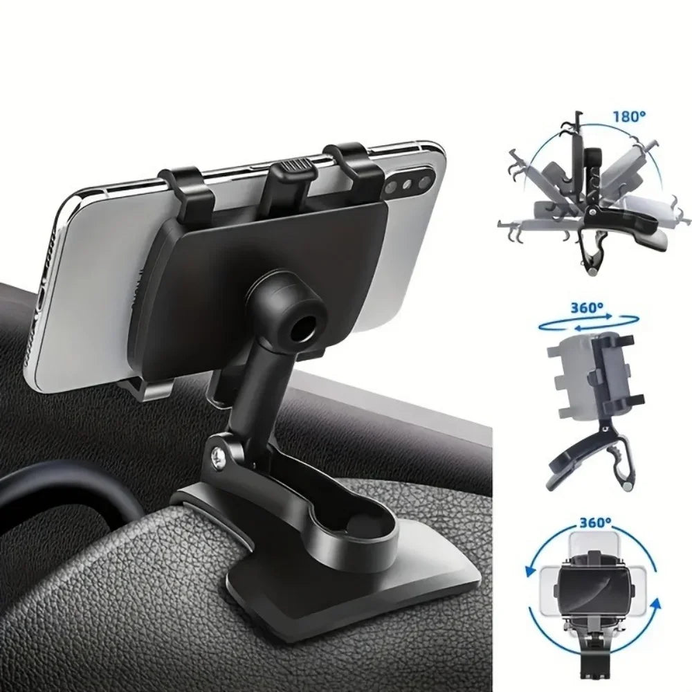 Support de téléphone universel pour tableau de bord de voiture 360 ° Support de voiture pour Smartphone rotatif, pour iPhone,