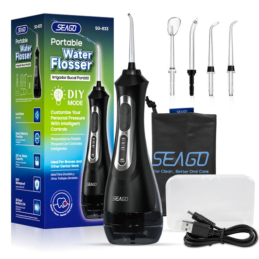 SEAGO – Irrigateur dentaire portable, rechargeable par USB, 3 modes, IPX7, pour le nettoyage des dents, SG833